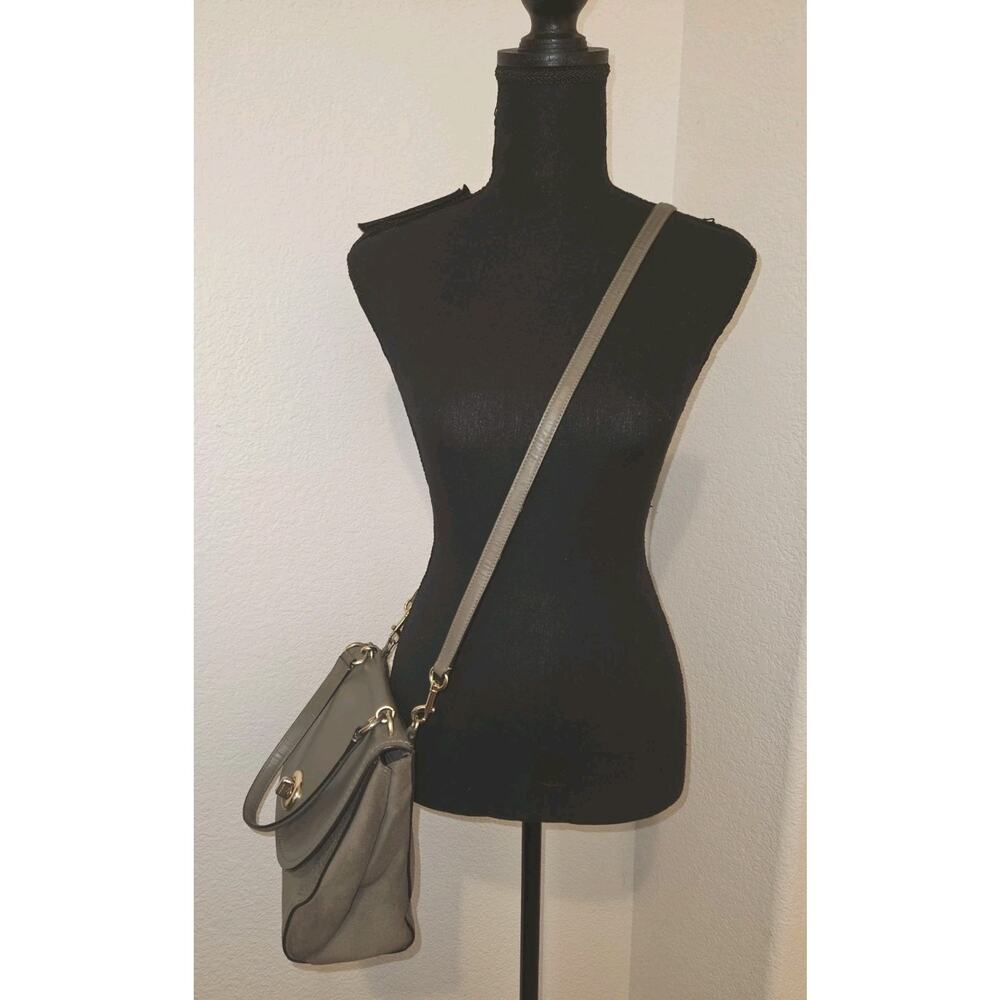 COACH Faye F22348 Taupe Mixed Leather Suede Handbag 10x8x4 *read - Picture 3 of 16